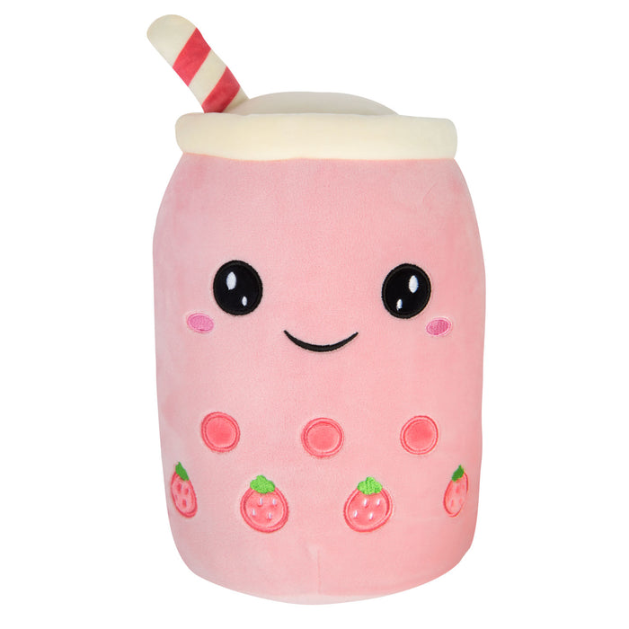 Boba Tea Soft Toy White Bubble Tea Plush Pillow, Cute Soft 1 X Strawberry 15cm