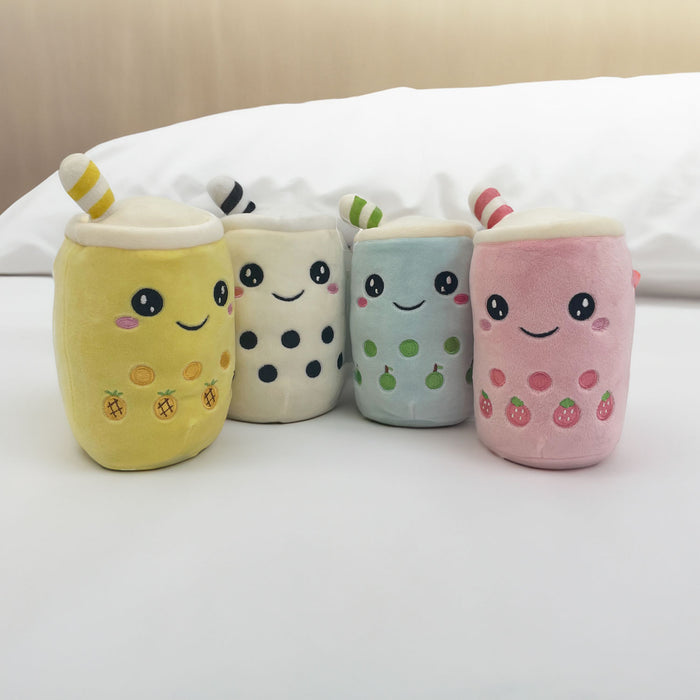 Boba Tea Soft Toy White Bubble Tea Plush Pillow, Cute Soft 1 X Strawberry 15cm