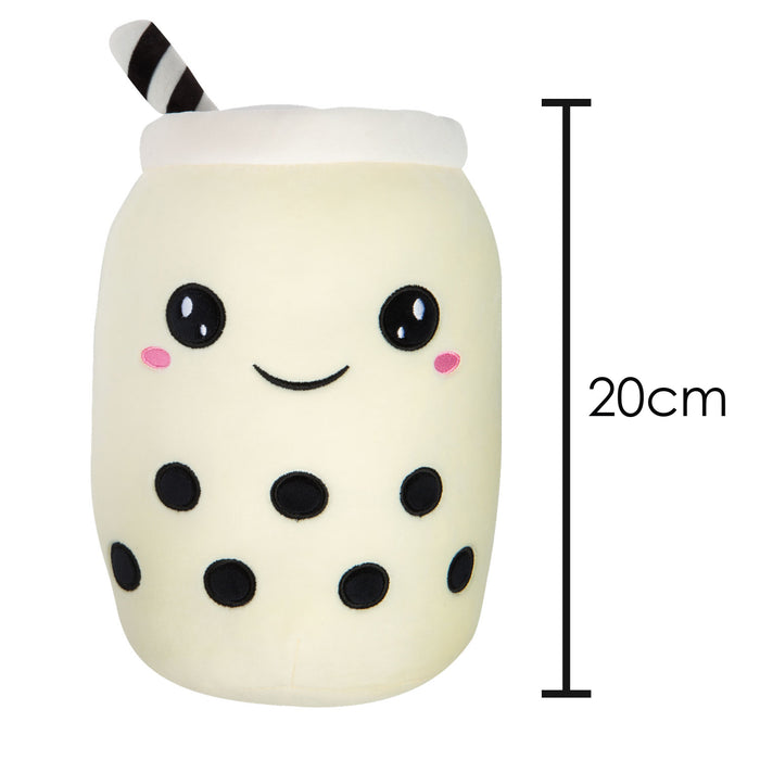 Boba Tea Soft Toy White Bubble Plush Pillow, Cute Milk