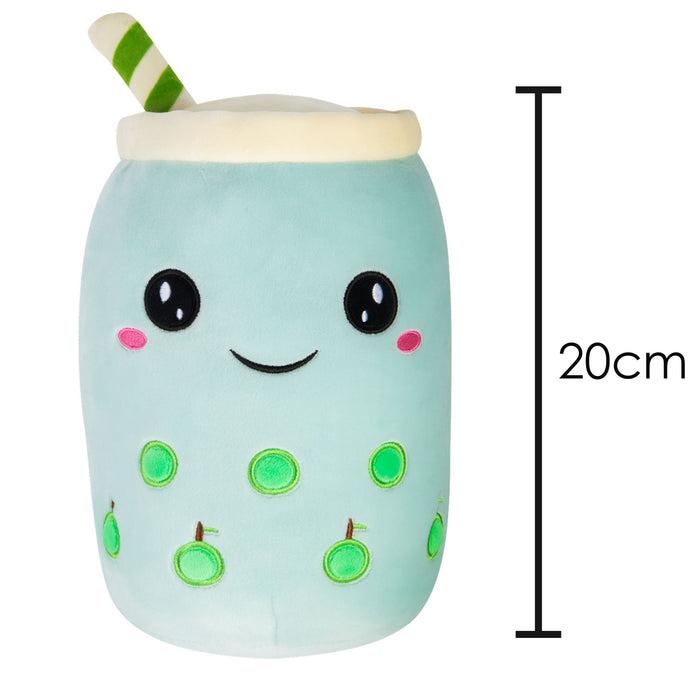 Boba Tea Soft Toy White Bubble Plush Pillow, Cute Apple