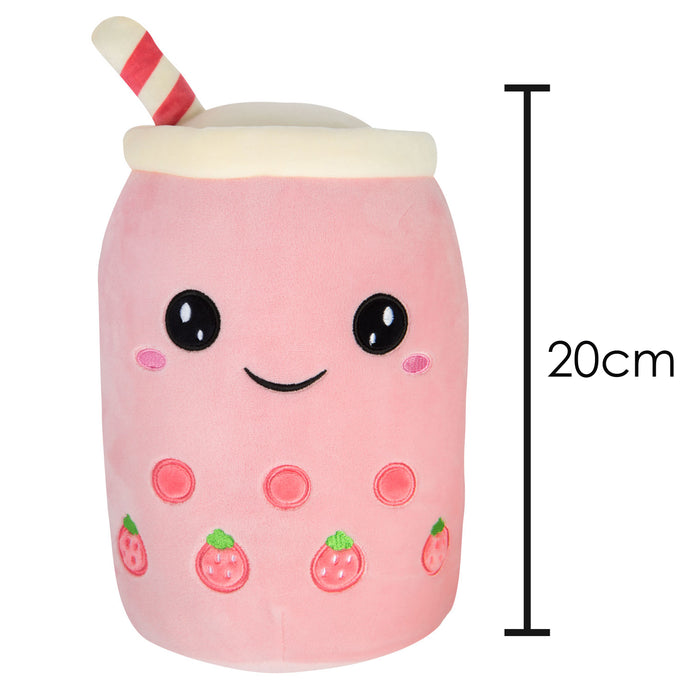 Boba Tea Soft Toy White Bubble Tea Plush Pillow, Cute Soft 1 X Strawberry 20cm