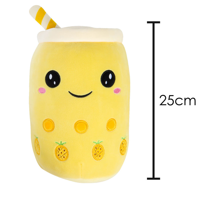 Boba Tea Soft Toy White Bubble Tea Plush Pillow, Cute Soft 1 X Pineapple 25cm