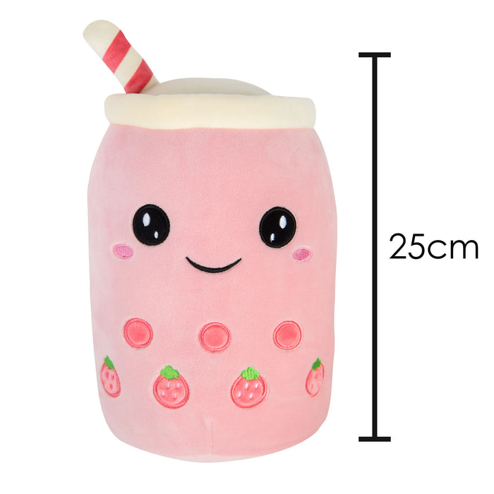 Boba Tea Soft Toy White Bubble Tea Plush Pillow, Cute Soft 1 X Strawberry 25cm