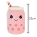 Boba Tea Soft Toy White Bubble Tea Plush Pillow, Cute Soft 1 X Strawberry 25cm