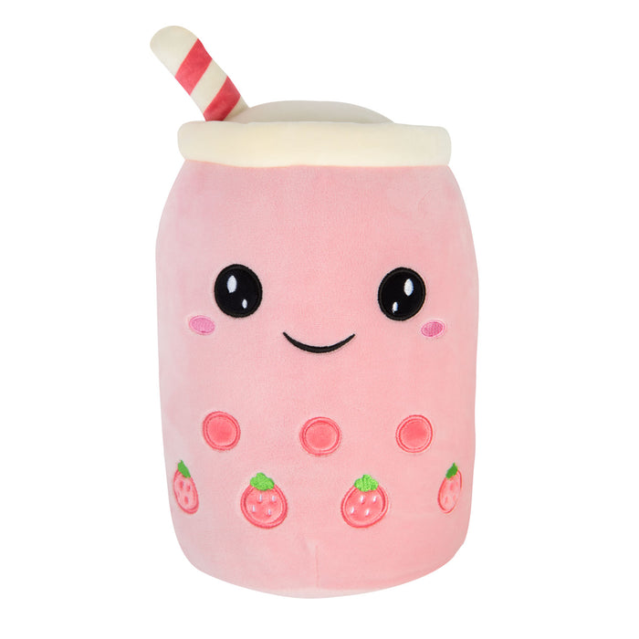 Boba Tea Soft Toy White Bubble Tea Plush Pillow, Cute Soft 1 X Strawberry 30cm