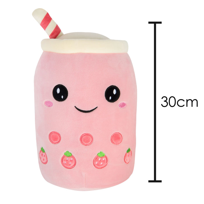 Boba Tea Soft Toy White Bubble Tea Plush Pillow, Cute Soft 1 X Strawberry 30cm