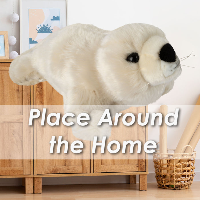 Seal Soft Toy Arctic Animal Plush Cuddly Soft Furry 30cm White Seal