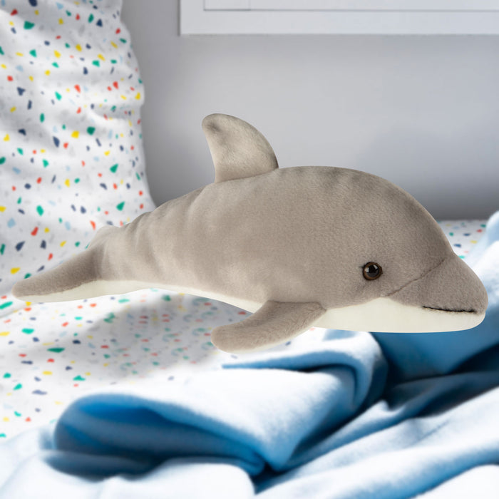 Dolphin Soft Toy Sealife Animal Plush Cuddly Soft Furry Fluffy 30cm Grey Dolphin