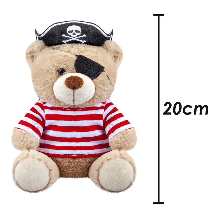 Bear Pirate Soft Toy Themed Animal Plush Cuddly Soft Furry Fluffy 20cm Red