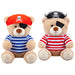 Bear Pirate Soft Toy Themed Animal Plush Cuddly Soft Furry Fluffy 20cm Red