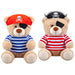 Bear Pirate Soft Toy Themed Animal Plush Cuddly Soft Furry Fluffy 20cm Red