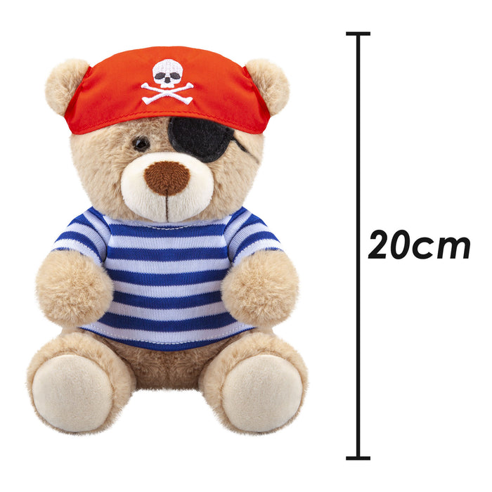 Bear Pirate 20cm Soft Toy Themed Animal Plush Cuddly Soft Furry Fluffy 20cm Blue