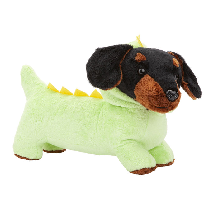 Sausage Dog Dinosaur Soft Toy Fun Doggy Plush Cuddly Soft Fluffy 30cm Green