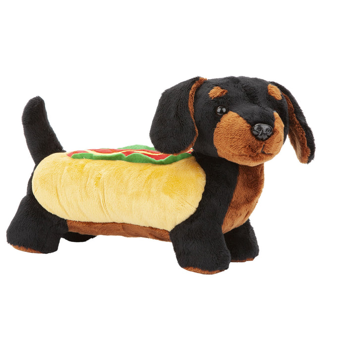 Sausage Dog Hotdog Soft Toy Fun Doggy Plush Cuddly Fluffy 30cm Multi-Coloured