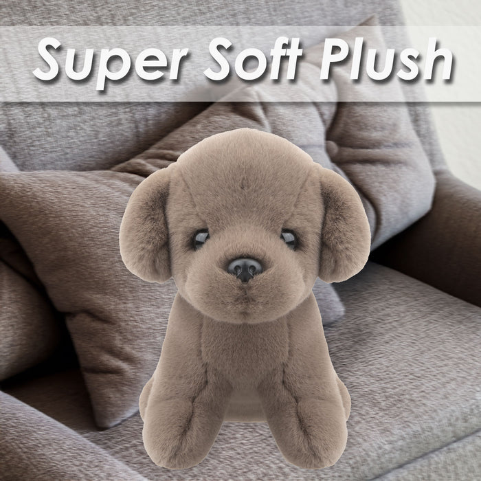 Dog Mink Soft Toy Fun Doggy Plush Cuddly Soft Fluffy Cute Puppy 20cm Brown