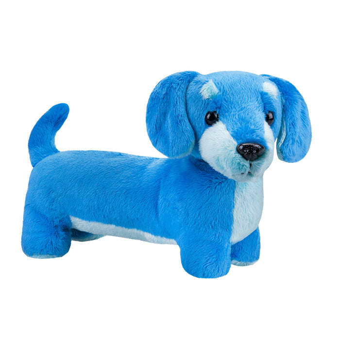 Sausage Dog Blue Soft Toy Fun Doggy Plush Cuddly Soft Furry Fluffy 30cm Blue