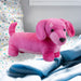 Sausage Dog Pink Soft Toy Fun Doggy Plush Cuddly Soft Furry Fluffy 30cm Pink