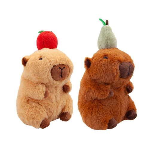 Capybara Apple Soft Toy Animal Plush Cuddly Soft Furry Fluffy 14cm Cream