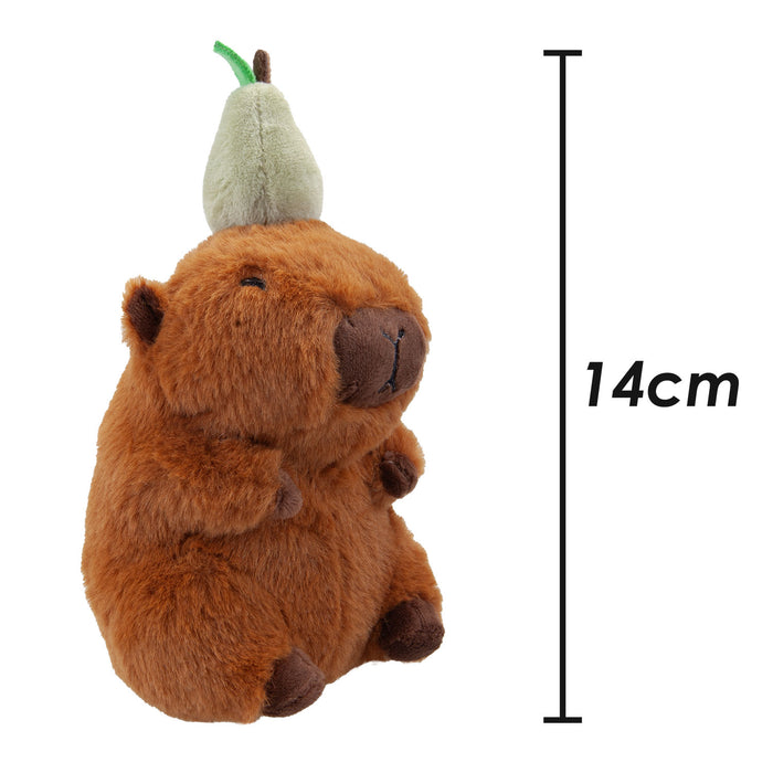 Capybara Pear Soft Toy Animal Plush Cuddly Soft Furry Fluffy 14cm Brown