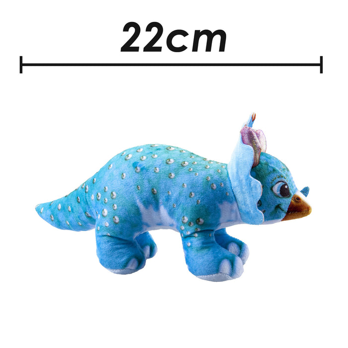 Dinosaur Tricerotops Soft Toy Dino Plush Cuddly Soft Fluffy Plushie 22cm Blue