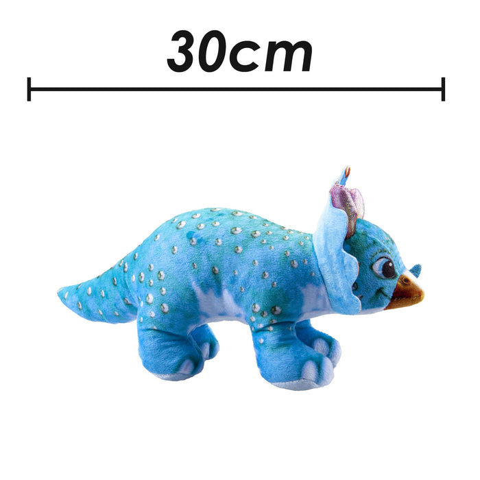 Dinosaur Tricerotops Soft Toy Dino Plush Cuddly Soft Fluffy Plushie 30cm Blue