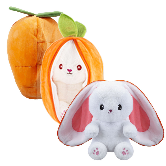 Bunny Carrot Soft Toy Folding Plush Cute Fluffy Rabbit