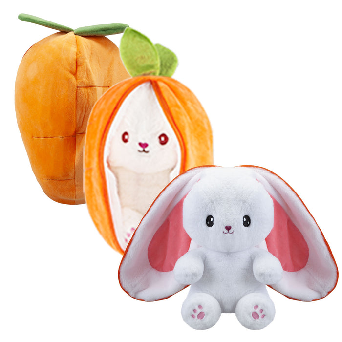 Bunny Carrot Soft Toy Folding Plush Cuddly Fluffy Plushie Rabbit 35cm Carrot