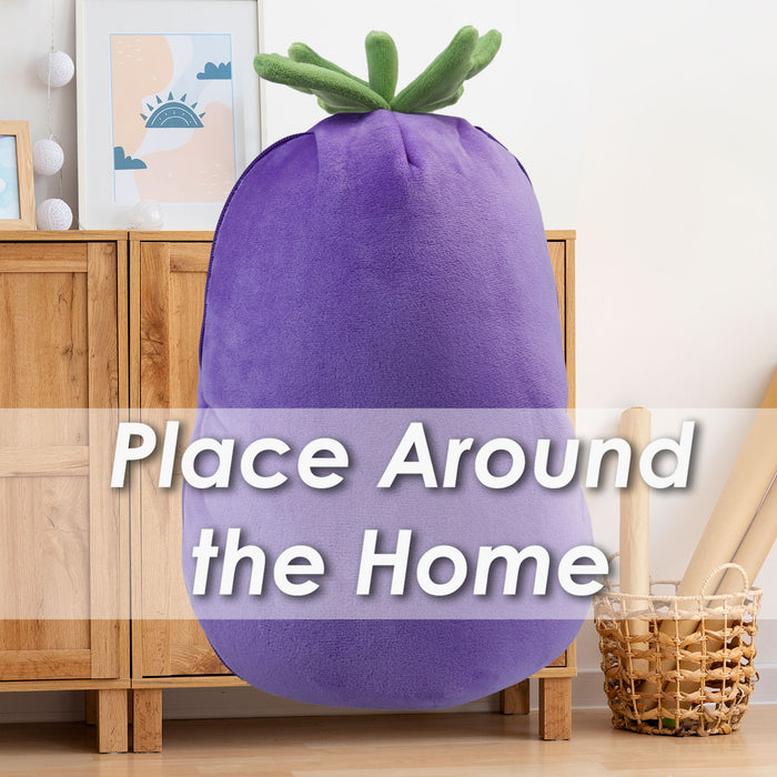 Bunny Aubergine Soft Toy Folding Plush Cute Fluffy Rabbit