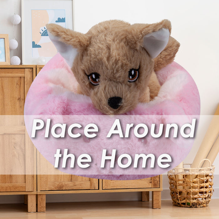 Chihuahua Pink Bed Soft Toy Cute Dog Plush Fluffy Doggy