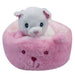 White Cat Pink Bed Soft Toy Cute Cat Plush Cuddly Soft Fluffy Kitty 25cm Pink