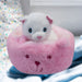 White Cat Pink Bed Soft Toy Cute Plush Fluffy Kitty