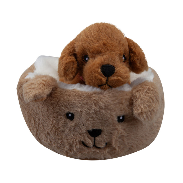 Cockapoo Soft Toy Beige Bed Cute Dog Plush Cuddly Soft Fluffy Doggy 25cm Brown