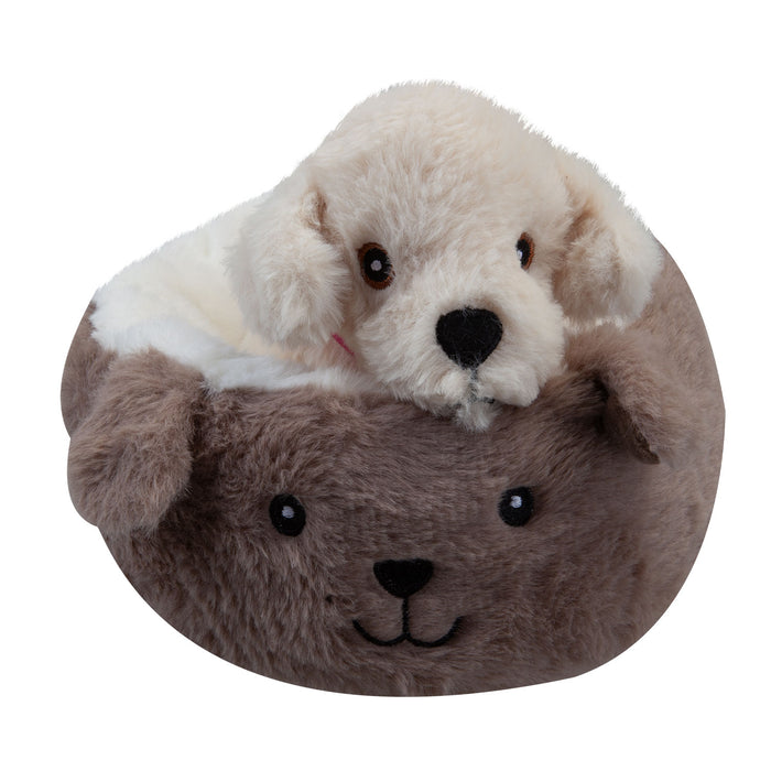 Labrador Soft Toy Brown Bed Cute Dog Plush Fluffy Doggy
