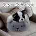 Black Dog Soft Toy Grey Bed Cute Dog Plush Cuddly Soft Fluffy Doggy 25cm Grey