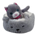 Grey Cat Soft Toy Grey Bed Cute Cat Plush Cuddly Soft Fluffy Kitty 25cm Grey