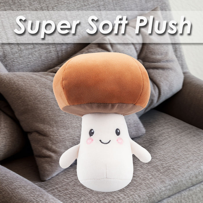 Mushroom Soft Toy Food Themed Cute Plush Cuddly Yummy Soft Fluffy 16cm Brown