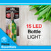 Red Mini Bottle Lights 15 Battery Operated LEDs With Cork Stopper