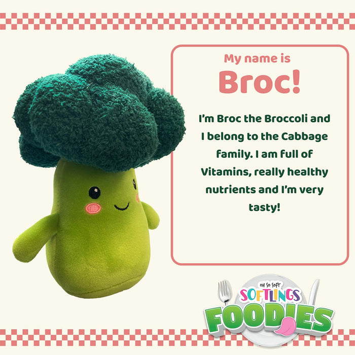 Broccoli Soft Toy Food Themed Cute Plush Cuddly Yummy Soft Fluffy 16cm Green