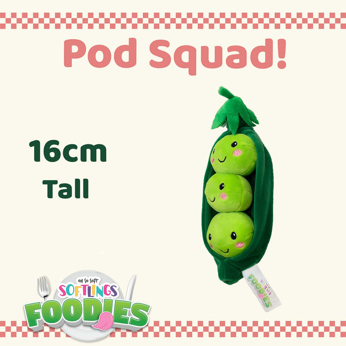 Peas Soft Toy Food Themed Cute Plush Cuddly Yummy Soft Fluffy 16cm Green