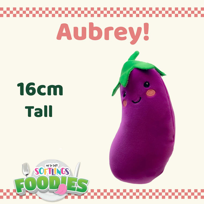 Aubergine Soft Toy Food Themed Cute Plush Cuddly Soft Fluffy 16cm Purple