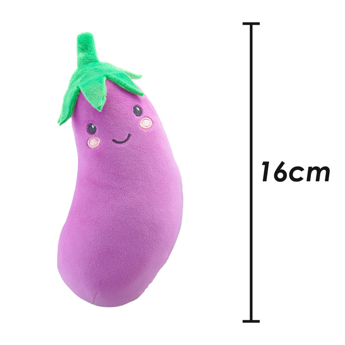 Aubergine Soft Toy Food Themed Cute Plush Cuddly Soft Fluffy 16cm Purple