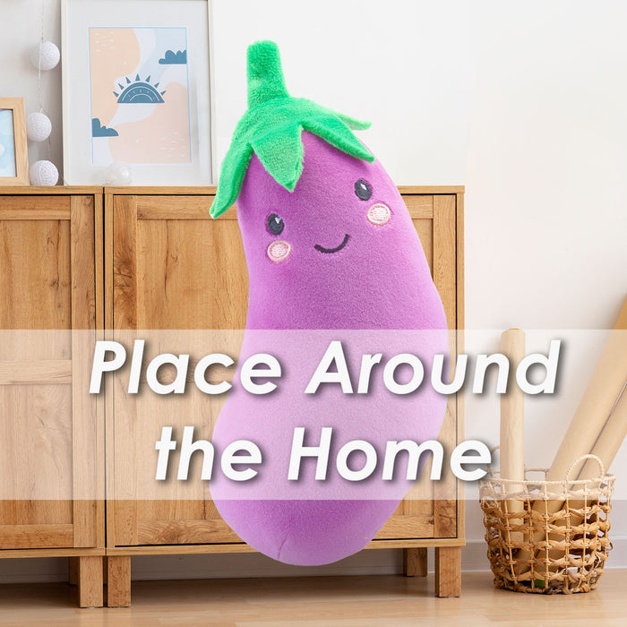 Aubergine Soft Toy Food Themed Cute Plush Cuddly Soft Fluffy 16cm Purple