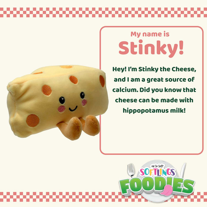 Cheese Soft Toy Food Themed Cute Plush Cuddly Soft Fluffy 16cm Multi-Coloured