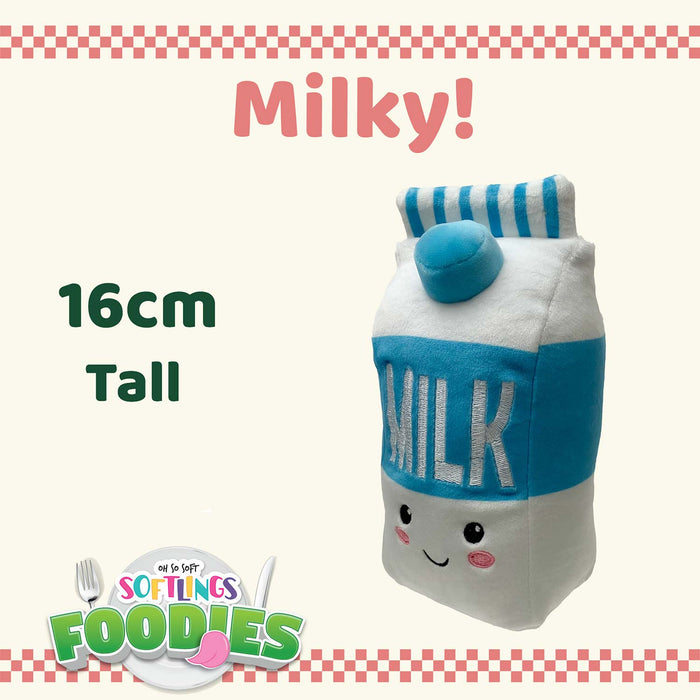 Milk Soft Toy Food Themed Cute Plush Cuddly Soft Fluffy 16cm Multi-Coloured