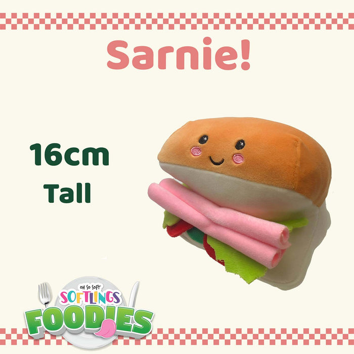 Ham Salad Roll Soft Toy Food Themed Cute Plush Cuddly Fluffy 16cm Multi-Coloured