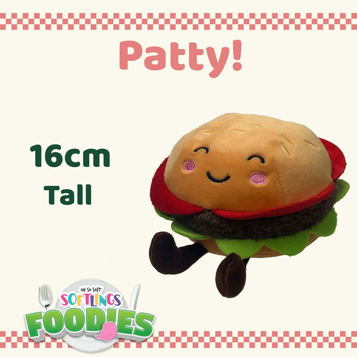 Burger Soft Toy Food Themed Cute Plush Cuddly Soft Fluffy 16cm Multi-Coloured