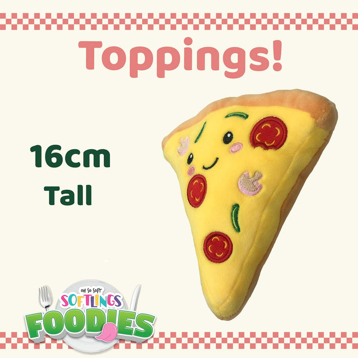 Pizza Soft Toy Food Themed Cute Plush Cuddly Soft Fluffy 16cm Multi-Coloured