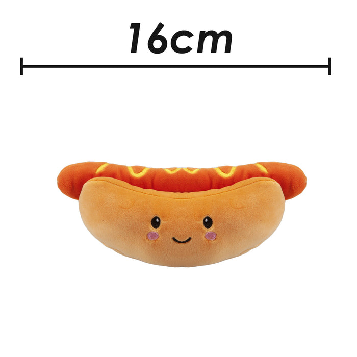 Hot Dog Soft Toy Food Themed Cute Plush Cuddly Soft Fluffy 16cm Multi-Coloured