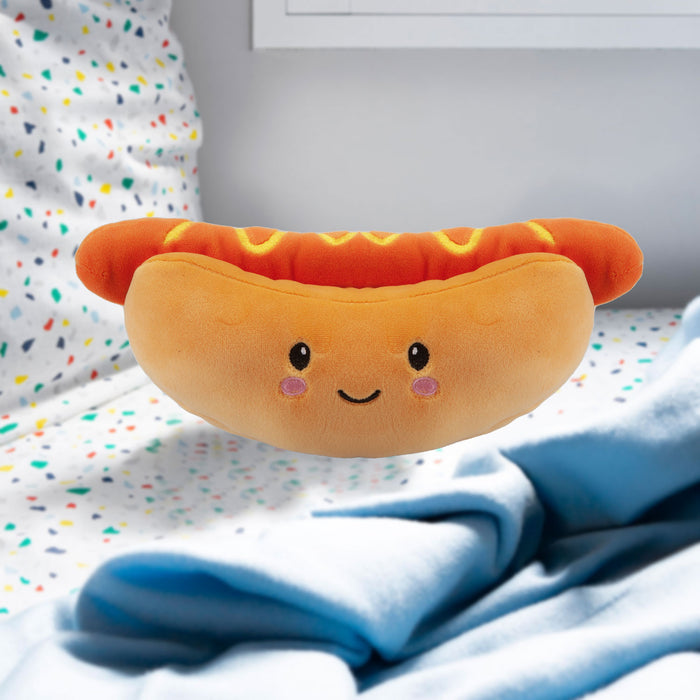 Hot Dog Soft Toy Food Themed Cute Plush Cuddly Soft Fluffy 16cm Multi-Coloured