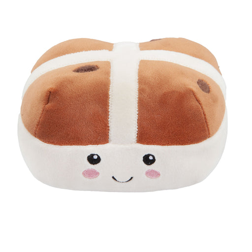 Hot Cross Bun Soft Toy Food Themed Cute Plush Cuddly Fluffy 16cm Multi-Coloured